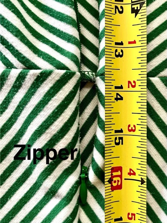 Talbots Green and White Striped Sleeveless Fit-&-Flare Dress - Picture 7 of 8